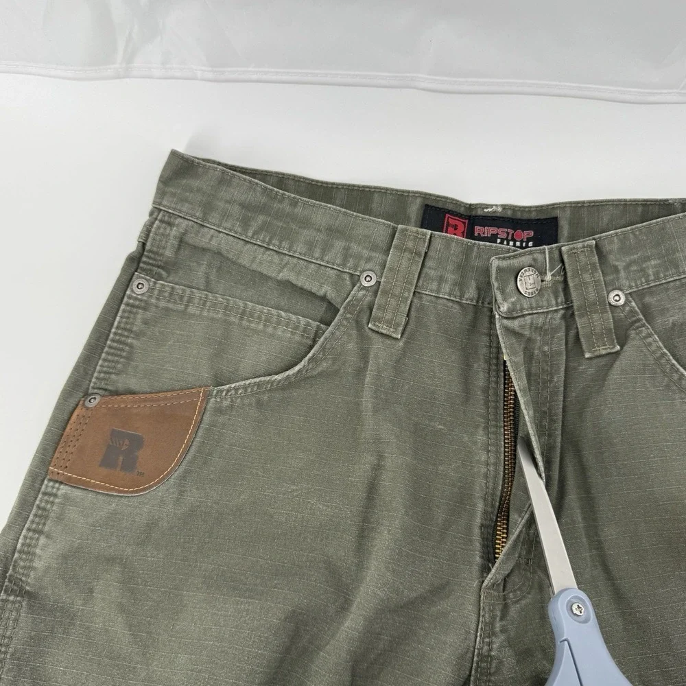 Men's‎ Olive Wrangler Ripstop Cargo Pants Drab Vintage Military Style 31x29